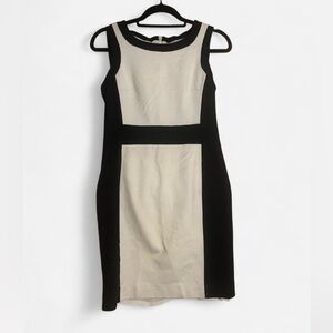 Elegant Black and Cream Sleeveless Dress